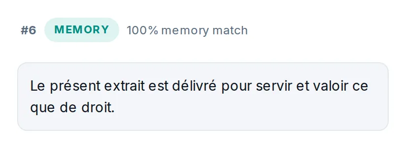 Dans le second acte, le segment revient de la mémoire à 100 %